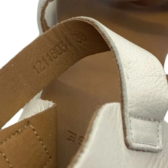 Varese Ivory Toe Ring Platform Sandals Ankle Strap Modern Chunky Size 38 / 7.5 - Picture 10 of 14